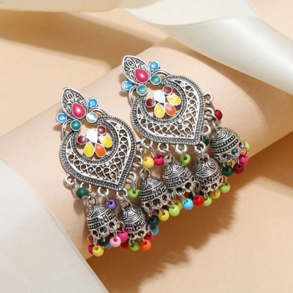 Silver India style earrings